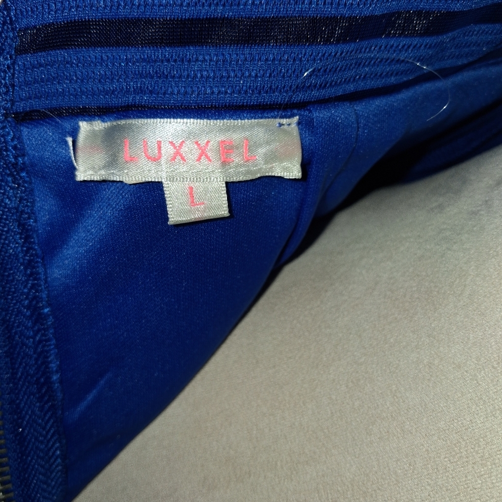 Luxxel Royal Blue Asymmetrical Halter Dress - Picture 6 of 6